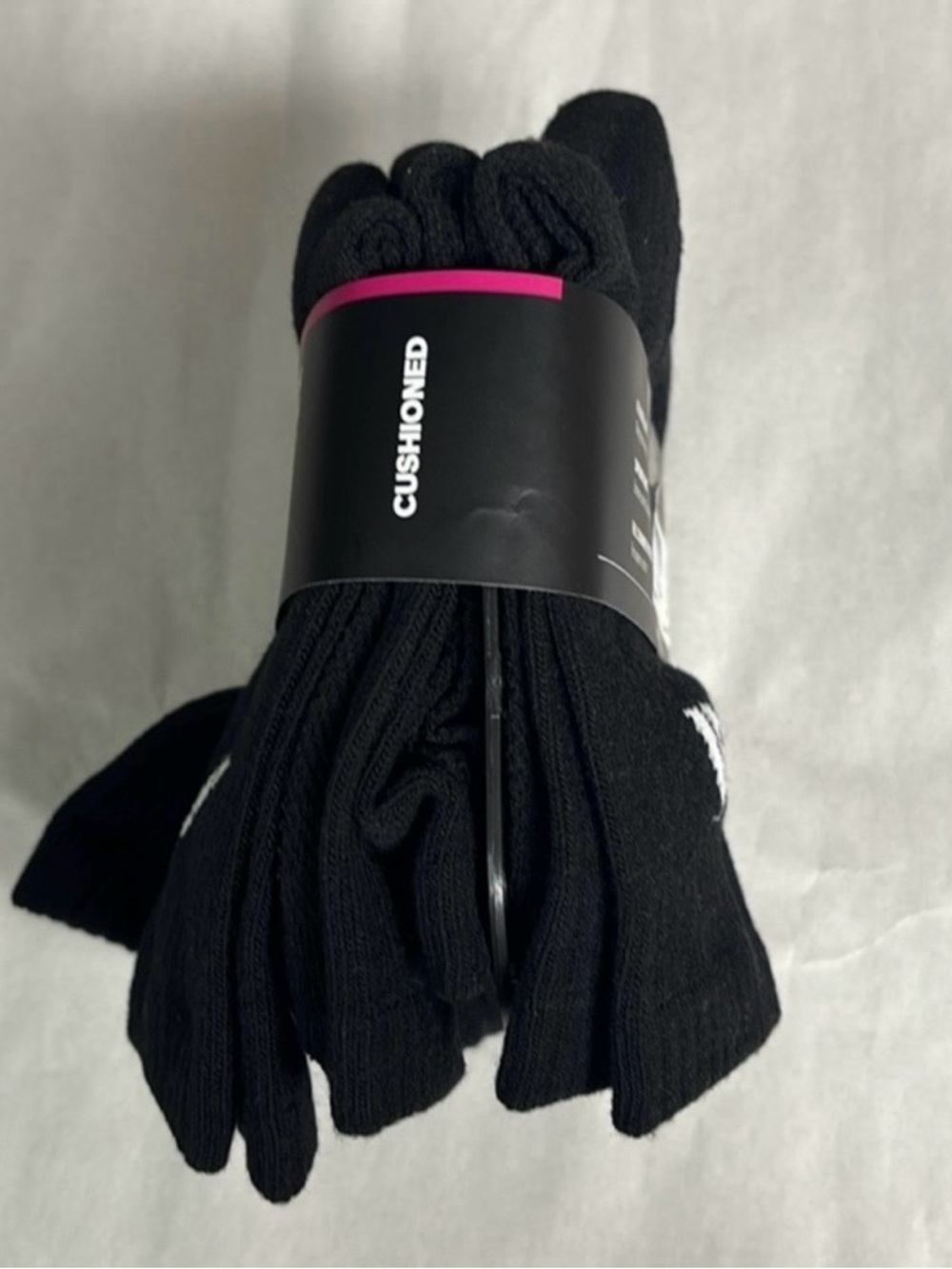 New Adidas Socks Women’s 6 Pair Black Cushioned Aeroready Crew Casual Activewear - Picture 5 of 13